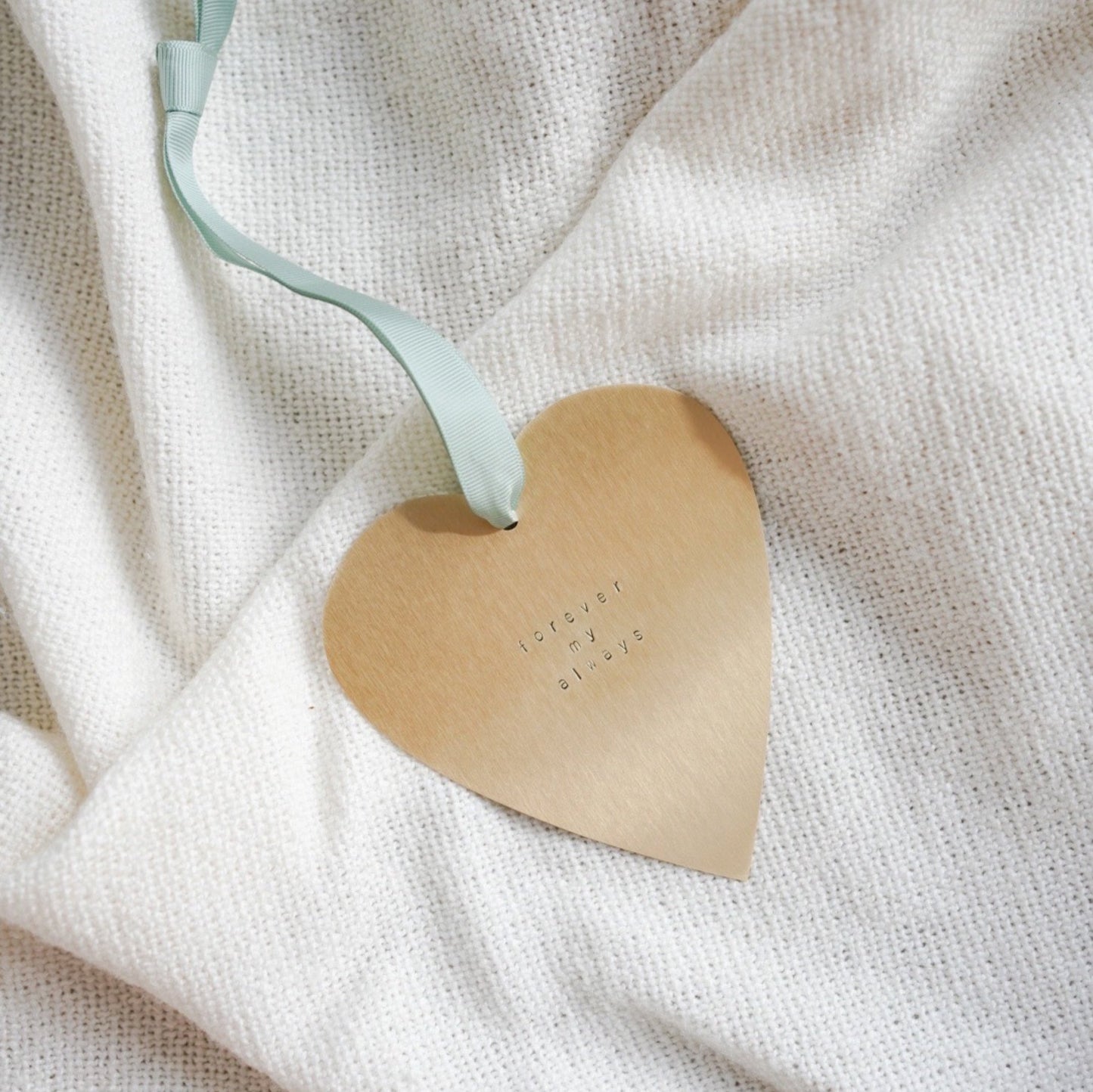 large personalised heart brass ornament